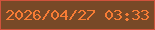 文字の大きさ：3、枠の色：d0523c、背景の色：784927、文字の色：f77c35 無料ブログパーツのブログ時計