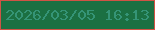 文字の大きさ：5、枠の色：d05345、背景の色：1b7042、文字の色：359476 無料ブログパーツのブログ時計