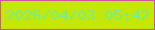 文字の大きさ：5、枠の色：d053a3、背景の色：c4e803、文字の色：71ee96 無料ブログパーツのブログ時計