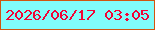 文字の大きさ：5、枠の色：d05510、背景の色：80fcfa、文字の色：f20436 無料ブログパーツのブログ時計