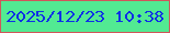 文字の大きさ：2、枠の色：d0565b、背景の色：52ea92、文字の色：0f30e6 無料ブログパーツのブログ時計