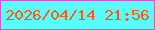 文字の大きさ：4、枠の色：d056e2、背景の色：5afcfe、文字の色：fe5b17 無料ブログパーツのブログ時計