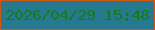 文字の大きさ：5、枠の色：d05712、背景の色：267a90、文字の色：167a20 無料ブログパーツのブログ時計
