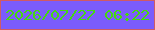 文字の大きさ：4、枠の色：d05a65、背景の色：7b5cfc、文字の色：45d811 無料ブログパーツのブログ時計