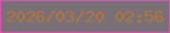 文字の大きさ：5、枠の色：d05aaf、背景の色：787076、文字の色：b67539 無料ブログパーツのブログ時計