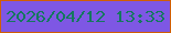 文字の大きさ：1、枠の色：d05e02、背景の色：7e57e4、文字の色：14785e 無料ブログパーツのブログ時計