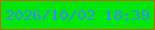 文字の大きさ：1、枠の色：d05f0b、背景の色：00e807、文字の色：3a8afa 無料ブログパーツのブログ時計