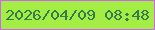 文字の大きさ：5、枠の色：d062f8、背景の色：a4ed45、文字の色：357b4e 無料ブログパーツのブログ時計