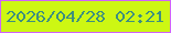 文字の大きさ：2、枠の色：d062fd、背景の色：cdf713、文字の色：3e8f7f 無料ブログパーツのブログ時計