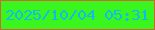 文字の大きさ：1、枠の色：d06730、背景の色：3af51e、文字の色：0cbeec 無料ブログパーツのブログ時計
