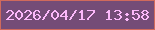 文字の大きさ：4、枠の色：d06a5c、背景の色：744c77、文字の色：fcb9fb 無料ブログパーツのブログ時計