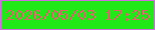 文字の大きさ：2、枠の色：d06cdf、背景の色：21e917、文字の色：d9656b 無料ブログパーツのブログ時計