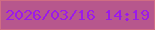 文字の大きさ：2、枠の色：d06d83、背景の色：b7578d、文字の色：9c1ae8 無料ブログパーツのブログ時計