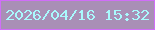 文字の大きさ：2、枠の色：d06ef8、背景の色：a98fb6、文字の色：a9f9fd 無料ブログパーツのブログ時計
