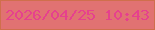 文字の大きさ：5、枠の色：d06f4c、背景の色：e17272、文字の色：e6418d 無料ブログパーツのブログ時計