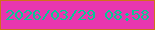 文字の大きさ：5、枠の色：d07119、背景の色：e836af、文字の色：06c995 無料ブログパーツのブログ時計