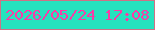 文字の大きさ：3、枠の色：d07185、背景の色：26e2be、文字の色：f93ba7 無料ブログパーツのブログ時計