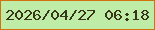 文字の大きさ：5、枠の色：d0720e、背景の色：bfeda7、文字の色：38351a 無料ブログパーツのブログ時計