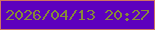 文字の大きさ：1、枠の色：d07363、背景の色：5d01be、文字の色：868a38 無料ブログパーツのブログ時計