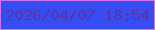 文字の大きさ：5、枠の色：d073f7、背景の色：374cf1、文字の色：5534af 無料ブログパーツのブログ時計