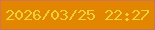 文字の大きさ：1、枠の色：d07453、背景の色：e28600、文字の色：f0d038 無料ブログパーツのブログ時計
