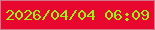 文字の大きさ：4、枠の色：d0768a、背景の色：e7072f、文字の色：96f313 無料ブログパーツのブログ時計