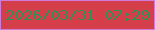 文字の大きさ：3、枠の色：d07ada、背景の色：d33e49、文字の色：319056 無料ブログパーツのブログ時計