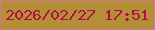 文字の大きさ：2、枠の色：d07b88、背景の色：b48f38、文字の色：b20d47 無料ブログパーツのブログ時計