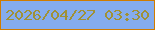 文字の大きさ：3、枠の色：d07c00、背景の色：85acee、文字の色：a09136 無料ブログパーツのブログ時計