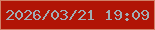 文字の大きさ：2、枠の色：d08168、背景の色：b11506、文字の色：a1acb4 無料ブログパーツのブログ時計