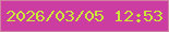 文字の大きさ：2、枠の色：d083a0、背景の色：cb3da1、文字の色：cde739 無料ブログパーツのブログ時計