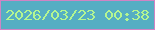 文字の大きさ：3、枠の色：d084c4、背景の色：55aec3、文字の色：b4f691 無料ブログパーツのブログ時計