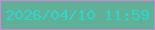 文字の大きさ：5、枠の色：d088d2、背景の色：60af97、文字の色：34d4cd 無料ブログパーツのブログ時計