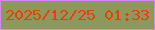文字の大きさ：1、枠の色：d089f1、背景の色：8d985d、文字の色：ee3d05 無料ブログパーツのブログ時計