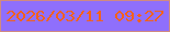 文字の大きさ：5、枠の色：d08a81、背景の色：8f6ffc、文字の色：f46119 無料ブログパーツのブログ時計