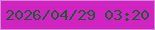 文字の大きさ：2、枠の色：d08ad3、背景の色：d123c1、文字の色：1b5a33 無料ブログパーツのブログ時計
