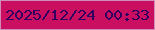 文字の大きさ：5、枠の色：d08bbb、背景の色：cb0f60、文字の色：32005f 無料ブログパーツのブログ時計