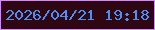 文字の大きさ：4、枠の色：d08bfc、背景の色：2f0713、文字の色：4b90f9 無料ブログパーツのブログ時計