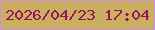 文字の大きさ：4、枠の色：d08cdf、背景の色：cbaf60、文字の色：981358 無料ブログパーツのブログ時計