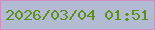 文字の大きさ：5、枠の色：d08dbf、背景の色：b3bbd2、文字の色：5d9017 無料ブログパーツのブログ時計