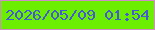 文字の大きさ：1、枠の色：d08dc5、背景の色：6cee00、文字の色：4459d5 無料ブログパーツのブログ時計