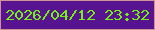 文字の大きさ：3、枠の色：d09195、背景の色：581390、文字の色：72f112 無料ブログパーツのブログ時計