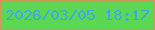 文字の大きさ：5、枠の色：d0965b、背景の色：5bd753、文字の色：3ca9e1 無料ブログパーツのブログ時計