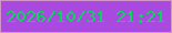 文字の大きさ：1、枠の色：d096c9、背景の色：aa49df、文字の色：06d857 無料ブログパーツのブログ時計