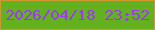 文字の大きさ：3、枠の色：d09831、背景の色：64b01f、文字の色：9b39f5 無料ブログパーツのブログ時計