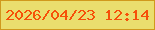 文字の大きさ：3、枠の色：d0991d、背景の色：eade6e、文字の色：f65009 無料ブログパーツのブログ時計