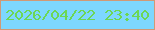 文字の大きさ：3、枠の色：d09976、背景の色：7dd7fe、文字の色：6cd754 無料ブログパーツのブログ時計
