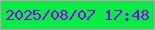 文字の大きさ：1、枠の色：d099b2、背景の色：0aeb47、文字の色：8b04e3 無料ブログパーツのブログ時計
