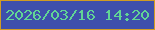 文字の大きさ：1、枠の色：d09c23、背景の色：3e4fac、文字の色：61d595 無料ブログパーツのブログ時計
