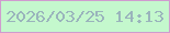 文字の大きさ：3、枠の色：d09ccf、背景の色：c4f8cd、文字の色：9ab4bc 無料ブログパーツのブログ時計